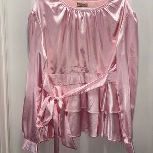 Elegant Pink Satin Blouse